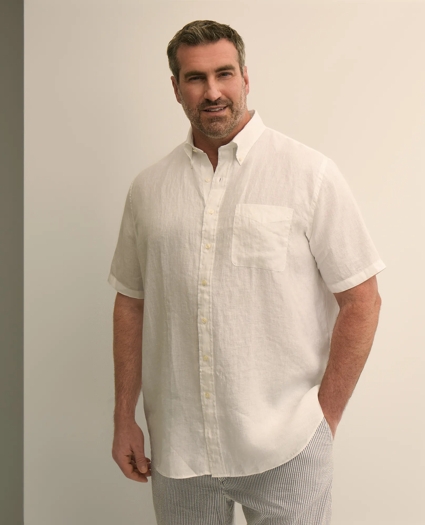Big & Tall Sport Shirt,  Short-Sleeve Irish Linen, image 1