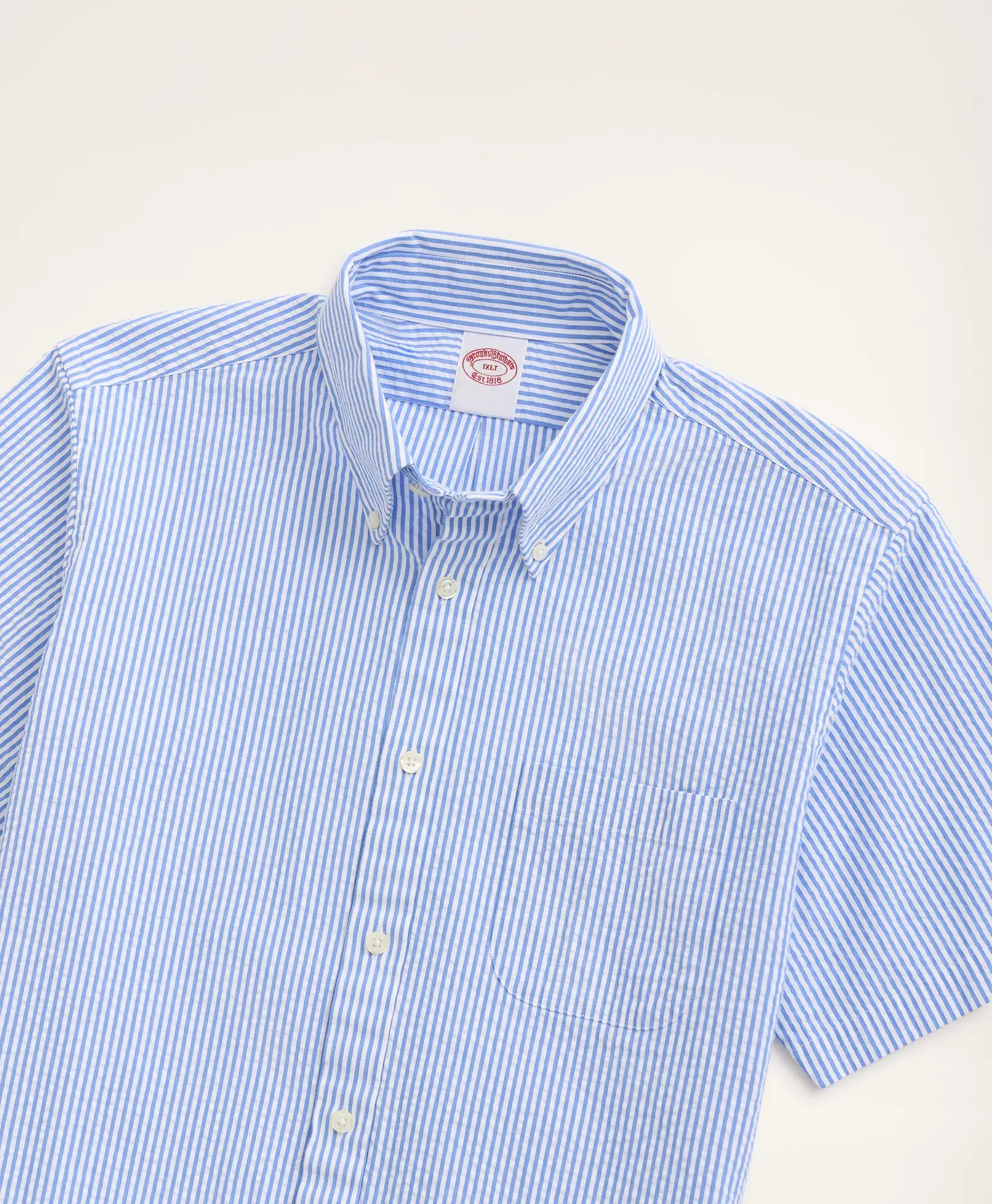 Big & Tall Sport Shirt, Short-Sleeve Seersucker Stripe