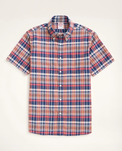 Big & Tall Sport Shirt, Short-Sleeve Madras, image 1