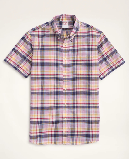 Big & Tall Sport Shirt, Short-Sleeve Madras, image 1
