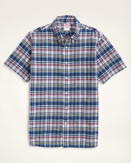 Big & Tall Sport Shirt, Short-Sleeve Madras, image 1