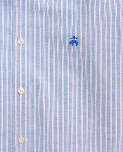 Big & Tall Sport Shirt, Non-Iron Oxford Button-Down Collar Stripe, image 2