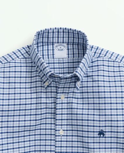 Big & Tall Stretch  Cotton Non-Iron Oxford Polo Button-Down Collar Gingham Shirt, image 2
