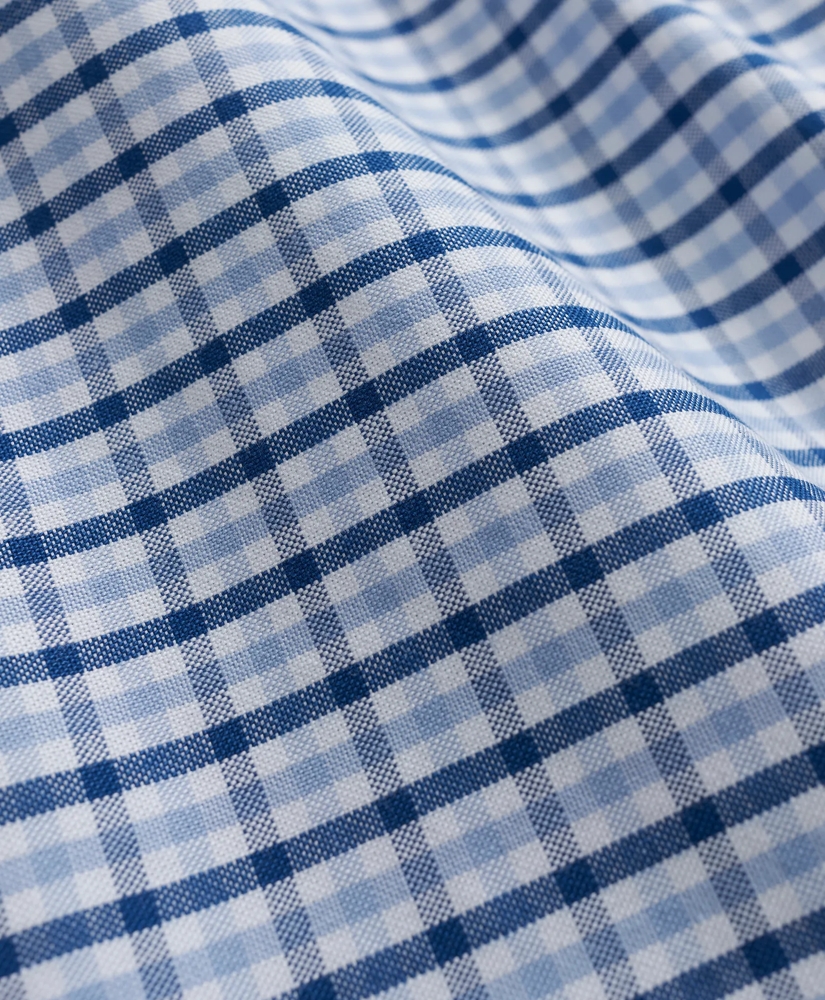 Big & Tall Stretch  Cotton Non-Iron Oxford Polo Button-Down Collar Gingham Shirt, image 3