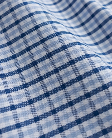 Big & Tall Stretch  Cotton Non-Iron Oxford Polo Button-Down Collar Gingham Shirt, image 3