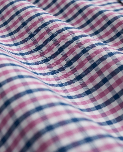 Big & Tall Stretch  Cotton Non-Iron Oxford Polo Button-Down Collar Gingham Shirt, image 3