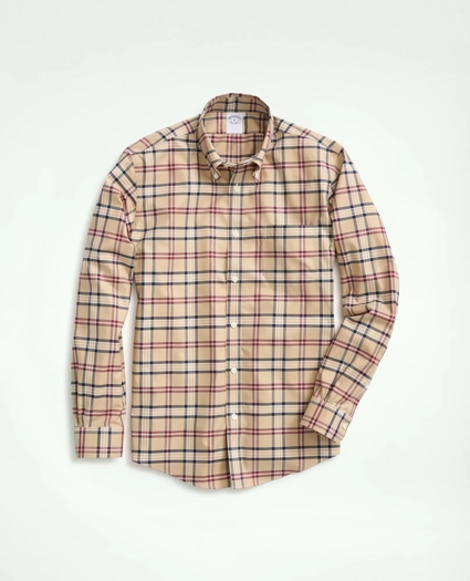 Big & Tall Stretch Supima® Cotton Non-Iron Twill Polo Button-Down Collar Tartan Shirt, image 1