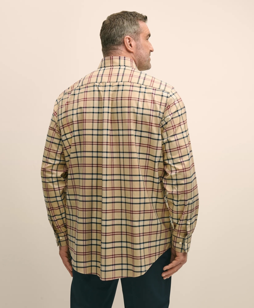Big & Tall Stretch Supima® Cotton Non-Iron Twill Polo Button-Down Collar Tartan Shirt, image 5
