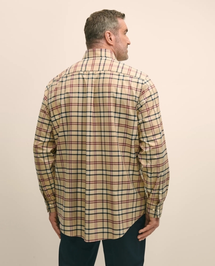 Big & Tall Stretch Supima® Cotton Non-Iron Twill Polo Button-Down Collar Tartan Shirt, image 5