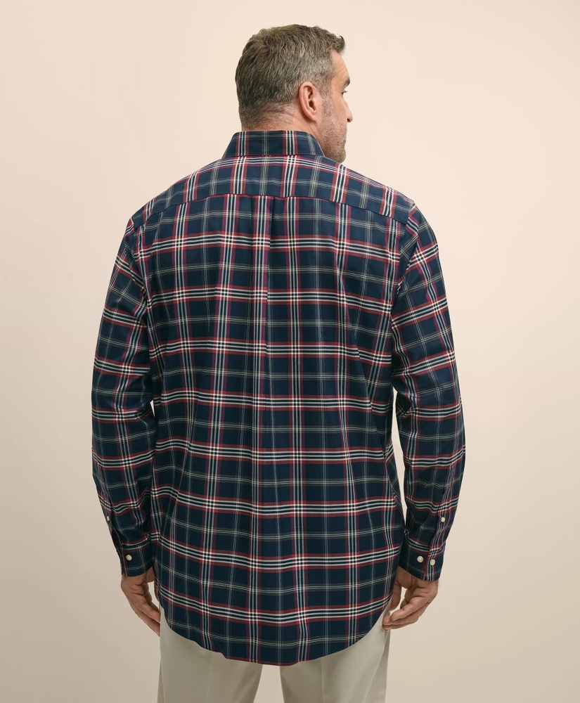 Big & Tall Stretch Supima® Cotton Non-Iron Twill Polo Button-Down Collar Tartan Shirt, image 4