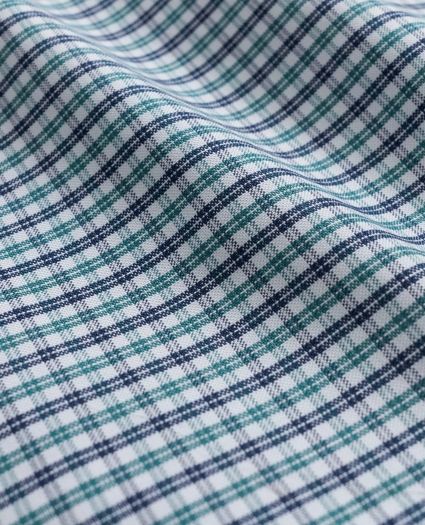 Big & Tall Stretch Cotton Non-Iron Oxford Polo Button-Down Collar, Mini-Graph Check Shirt, image 3