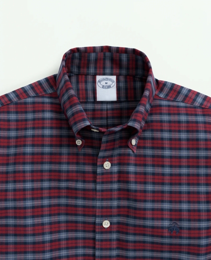 Big & Tall Stretch Cotton Non-Iron Oxford Polo Button-Down Collar, Tartan Shirt, image 2