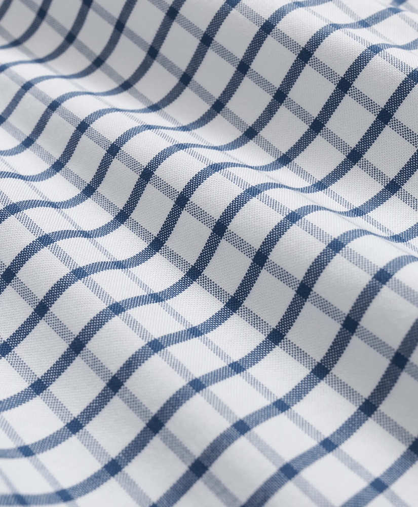 Big & Tall Stretch Non-Iron Oxford Polo Button Down Collar, Windowpane Shirt, image 3