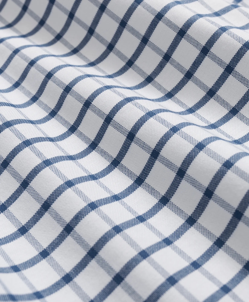 Big & Tall Stretch Non-Iron Oxford Polo Button Down Collar, Windowpane Shirt, image 6