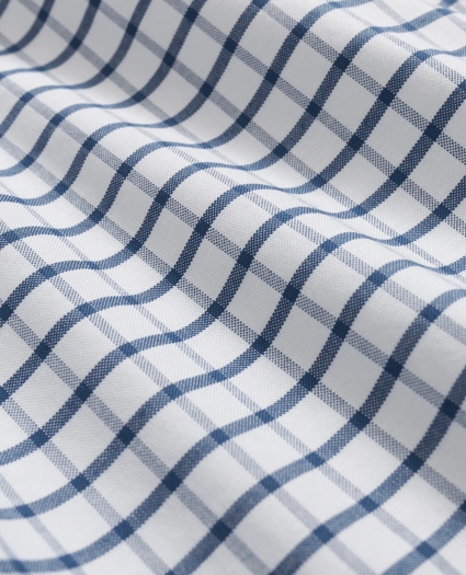 Big & Tall Stretch Non-Iron Oxford Polo Button Down Collar, Windowpane Shirt, image 6