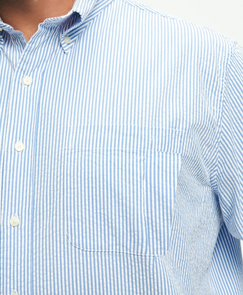 Big & Tall Washed Cotton Seersucker Button-Down Collar