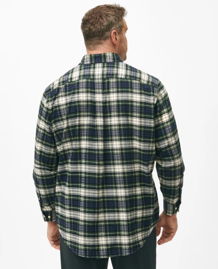 Big & Tall Portuguese Flannel Polo Button Down Collar, Tartan Shirt, image 3