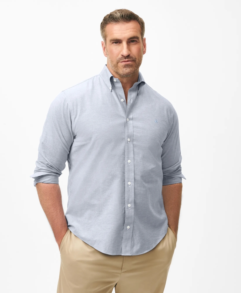 Big & Tall Stretch Cotton Non-Iron Oxford Polo Button Down Collar