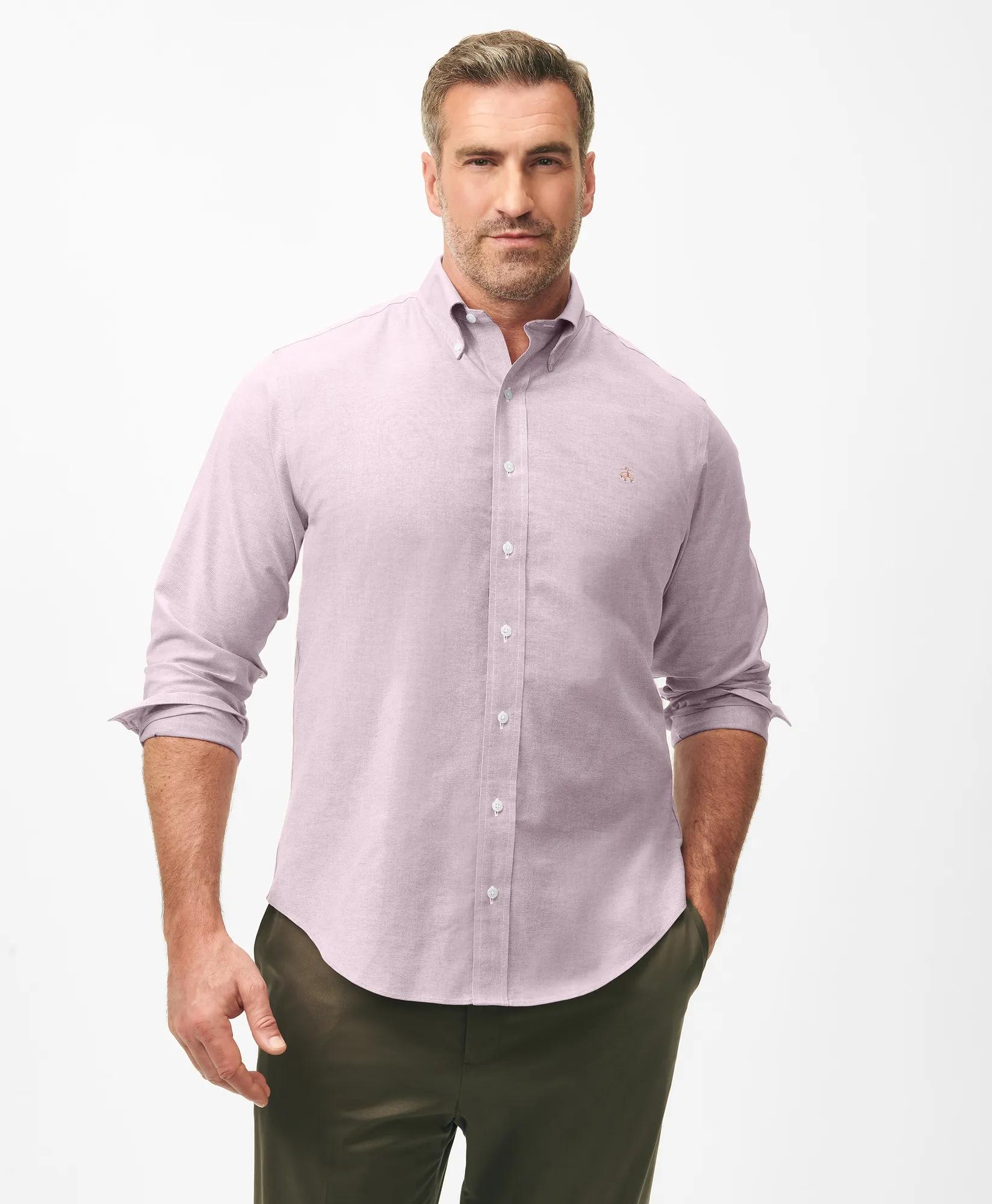 Big & Tall Stretch Cotton Non-Iron Oxford Polo Button Down Collar, Shirt