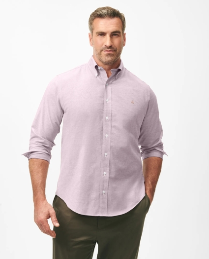 Big & Tall Stretch Cotton Non-Iron Oxford Polo Button Down Collar, Shirt, image 1