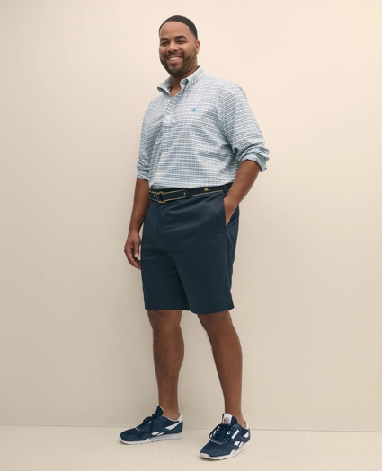 Big & Tall Stretch Cotton Non-Iron Oxford Polo Button Down Collar, Checked Shirt, image 2