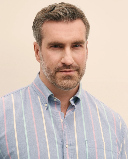 Big & Tall Friday Shirt, Oxford Multi Stripe