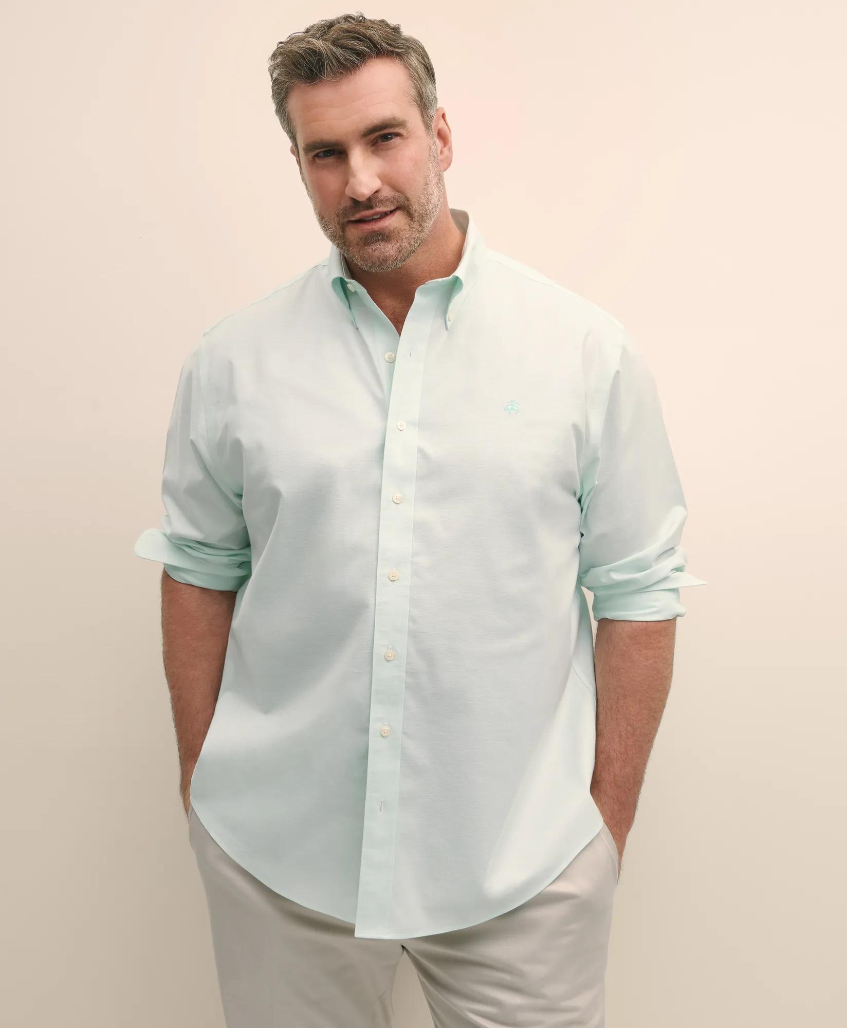 Big & Tall Stretch Cotton Non-Iron Oxford Polo Button Down Collar, Shirt, image 1