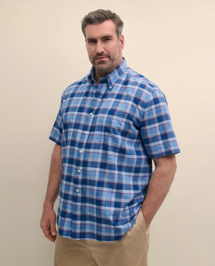 Big & Tall Cotton Madras Sport Shirt, image 3