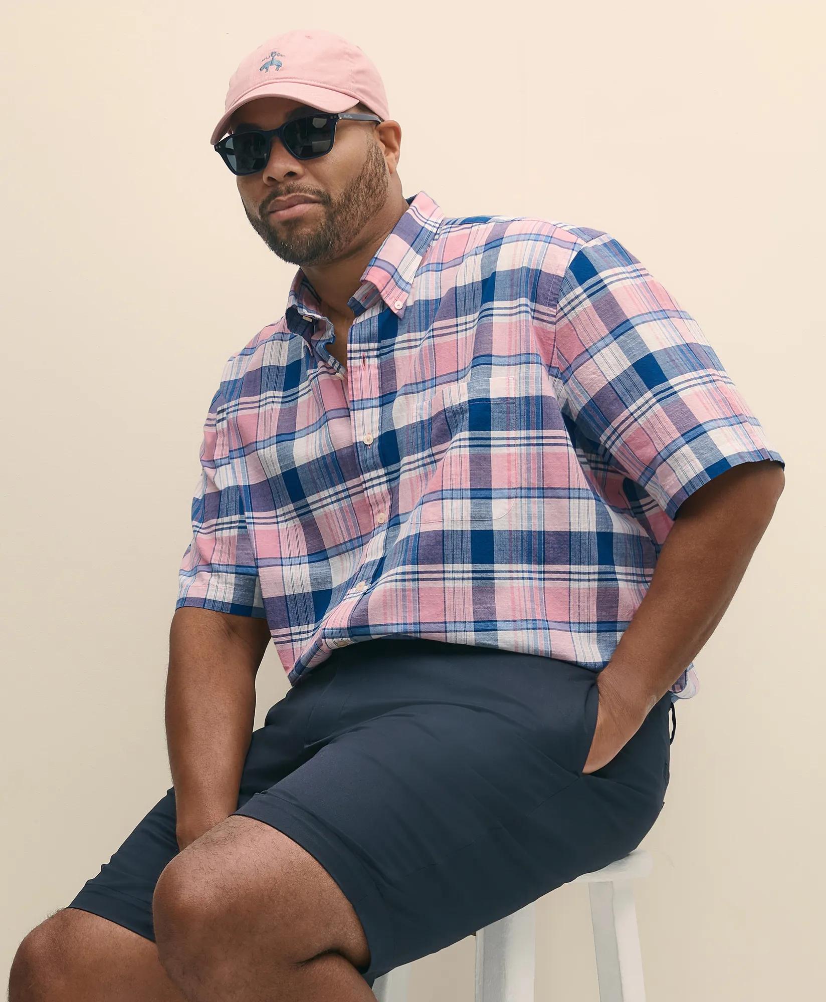 Big & Tall Cotton Madras Sport Shirt