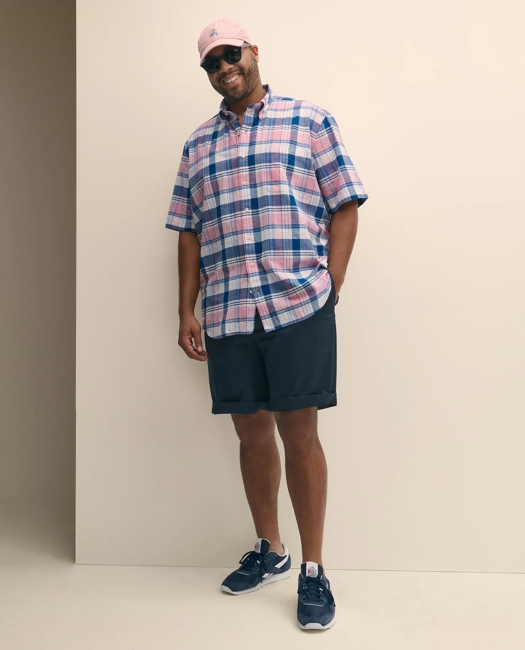 Big & Tall Cotton Madras Sport Shirt
