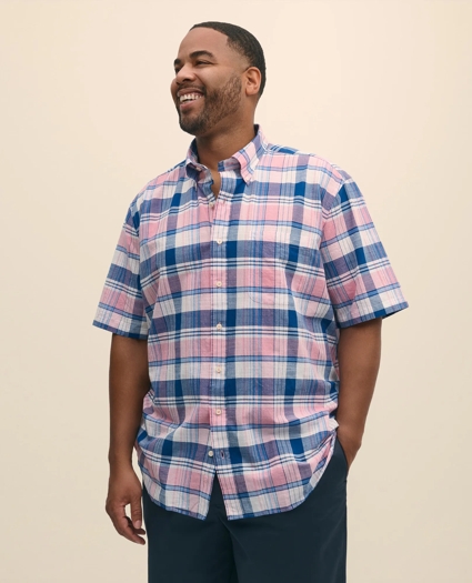 Big & Tall Cotton Madras Sport Shirt, image 4