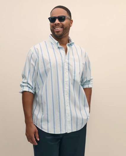 Big & Tall Friday Shirt, Poplin Striped, image 1