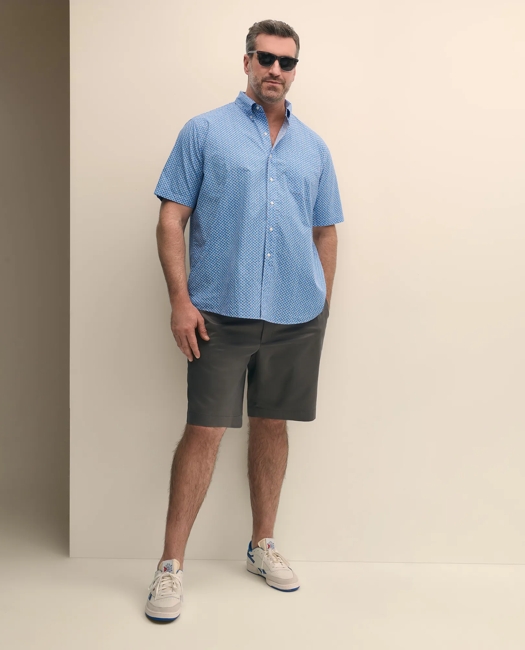 Big & Tall Friday Shirt, Short-Sleeve Poplin Flower Print