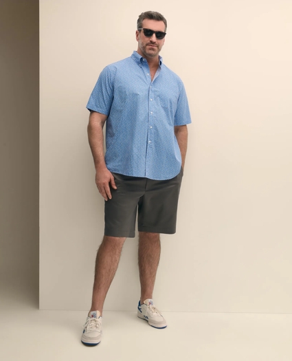 Big & Tall Friday Shirt, Short-Sleeve Poplin Flower Print, image 1