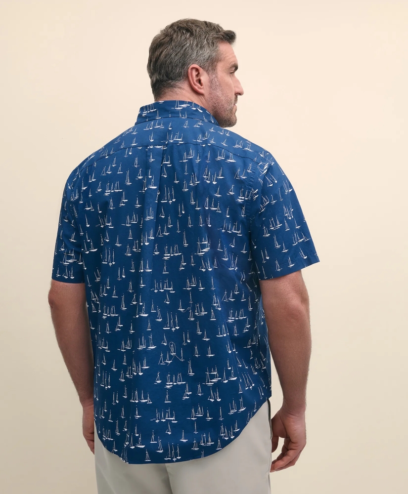Big & Tall Friday Shirt, Short-Sleeve Poplin Sailboat, image 3