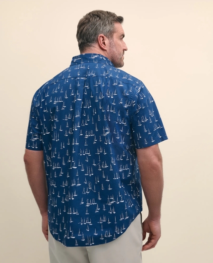 Big & Tall Friday Shirt, Short-Sleeve Poplin Sailboat, image 3