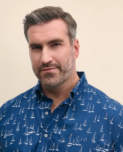 Big & Tall Friday Shirt, Short-Sleeve Poplin Sailboat, image 4