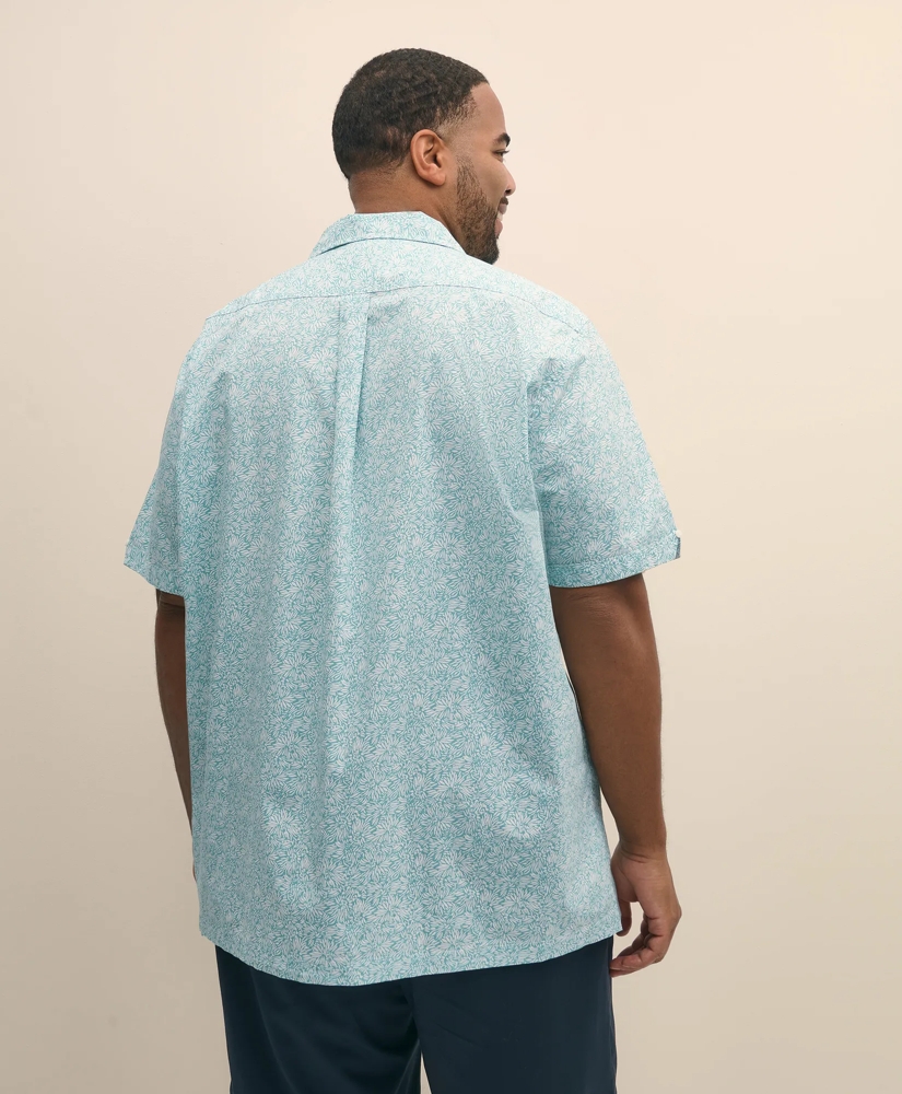 Big & Tall Linen Short Sleeve Camp Collar Shirt In Leaf Print, image 5
