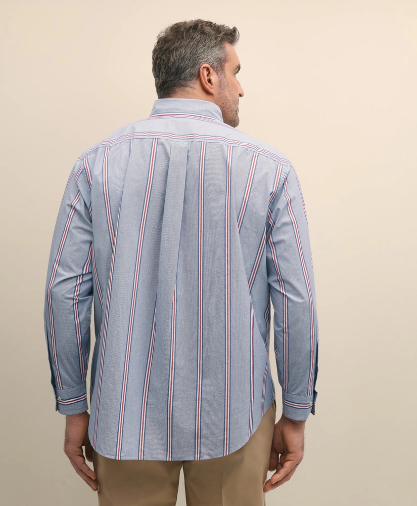 Big & Tall Friday Shirt, Poplin Ribbon Stripe, image 4