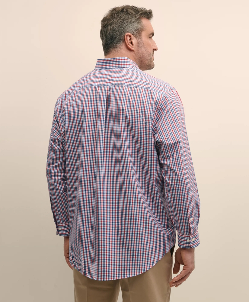 Big & Tall Stretch  Cotton Non-Iron Polo Button Down Collar, Gingham Shirt, image 4