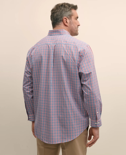Big & Tall Stretch  Cotton Non-Iron Polo Button Down Collar, Gingham Shirt, image 4