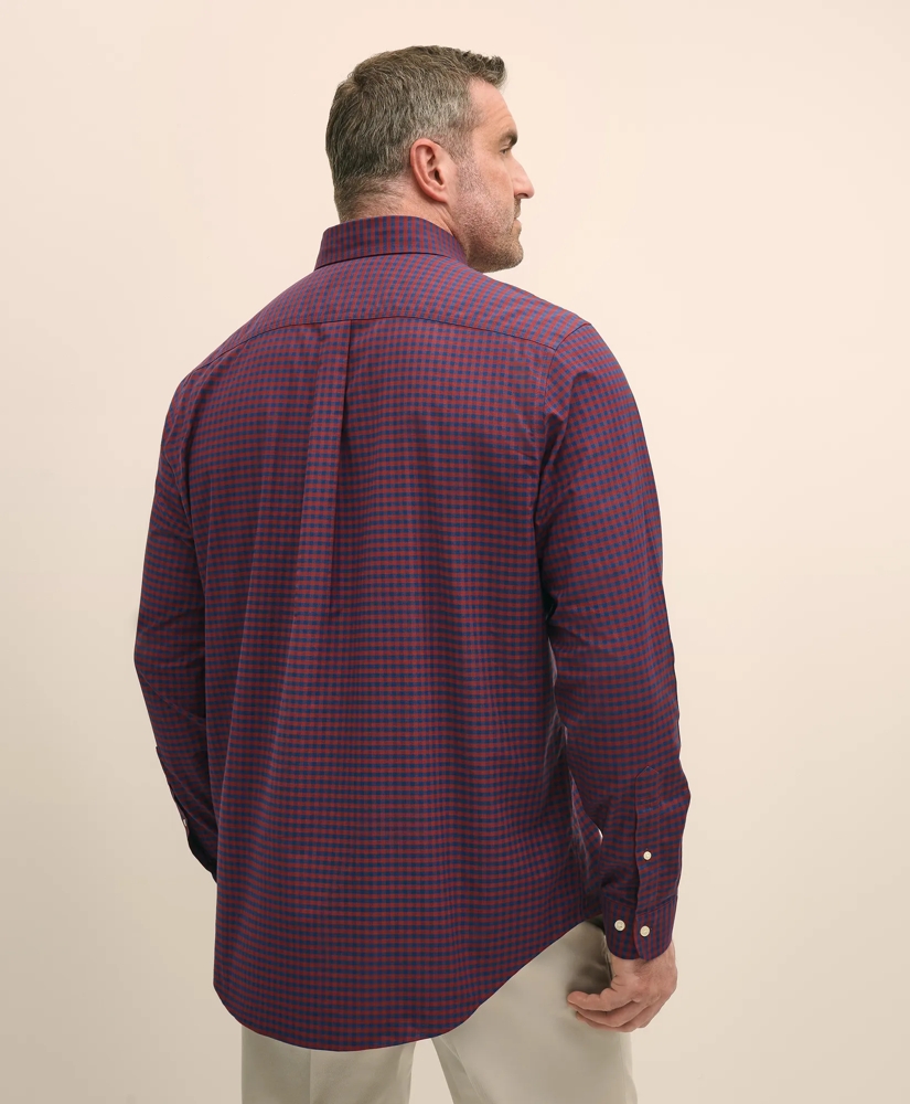 Big & Tall Stretch Cotton Non-Iron Oxford Polo Button Down Collar, Gingham Shirt, image 4