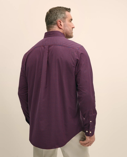 Big & Tall Stretch Cotton Non-Iron Oxford Polo Button Down Collar, Gingham Shirt, image 4
