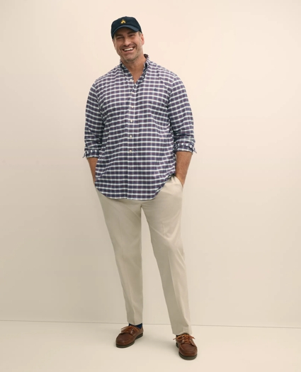 Big & Tall Stretch Cotton Non-Iron Oxford Polo Button Down Collar, Royal Stewart Tartan Shirt, image 2