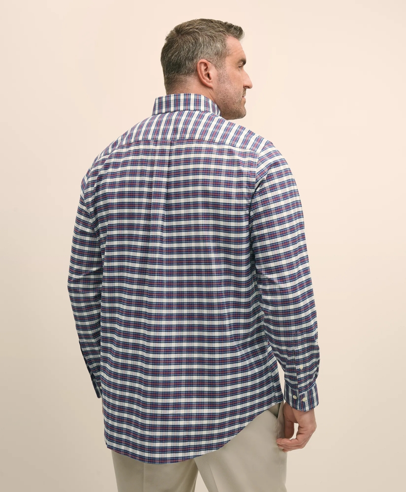 Big & Tall Stretch Cotton Non-Iron Oxford Polo Button Down Collar, Royal Stewart Tartan Shirt, image 4