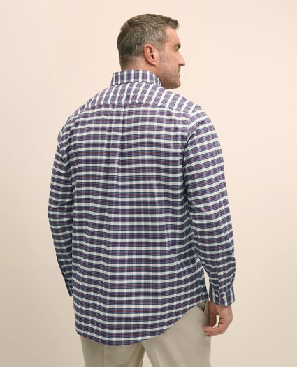 Big & Tall Stretch Cotton Non-Iron Oxford Polo Button Down Collar, Royal Stewart Tartan Shirt, image 4