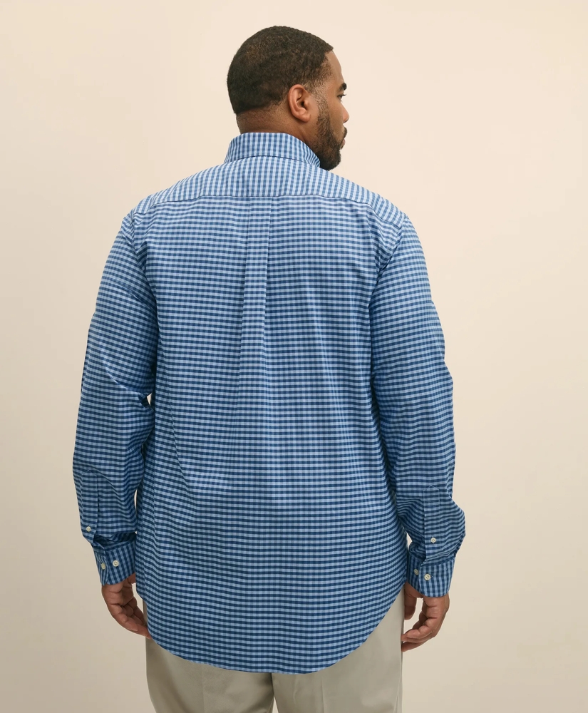 Big & Tall Stretch Cotton Non-Iron Oxford Polo Button Down Collar, Gingham Shirt, image 4
