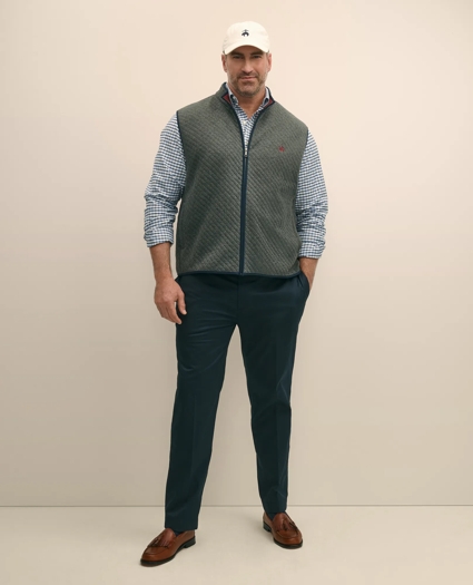 Big & Tall Stretch Cotton Non-Iron Oxford Polo Button Down Collar, Checked Shirt, image 2