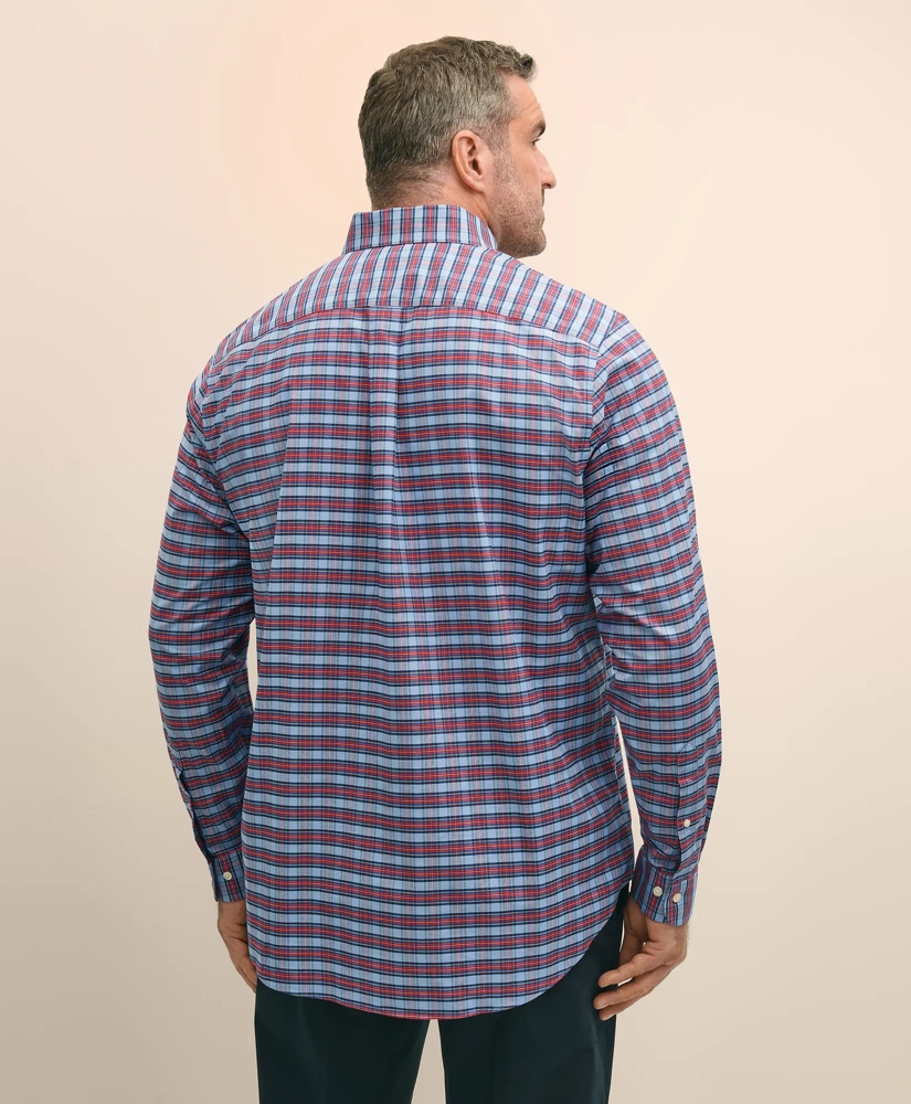Big & Tall Stretch Cotton Non-Iron Oxford Polo Button Down Collar, Royal Stewart Tartan Shirt, image 4