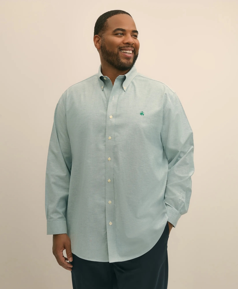 Big & Tall Stretch Cotton Non-Iron Oxford Polo Button Down Collar Shirt, image 3